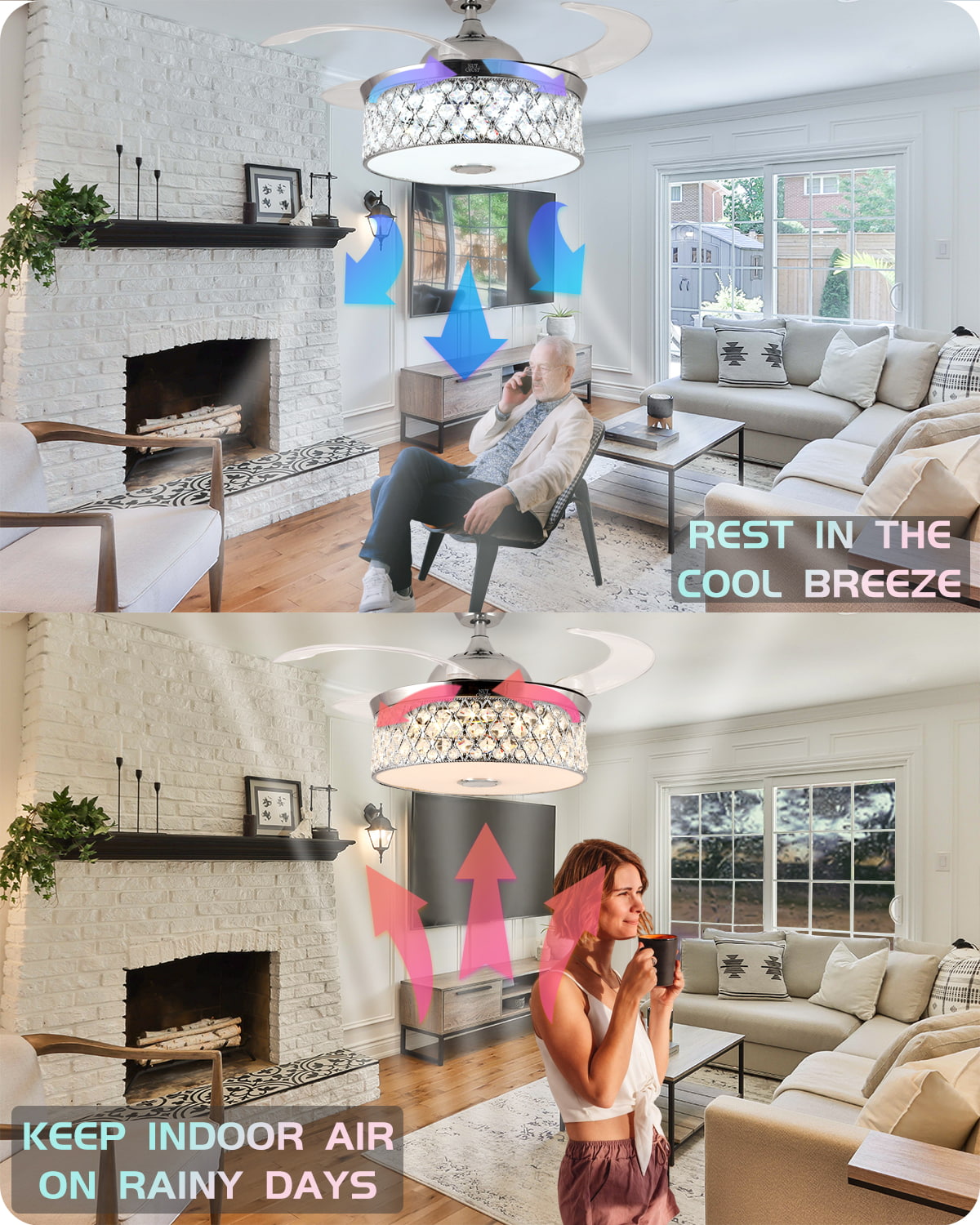NUTCRUST Bluetooth Ceiling Fan with Light - Image 4