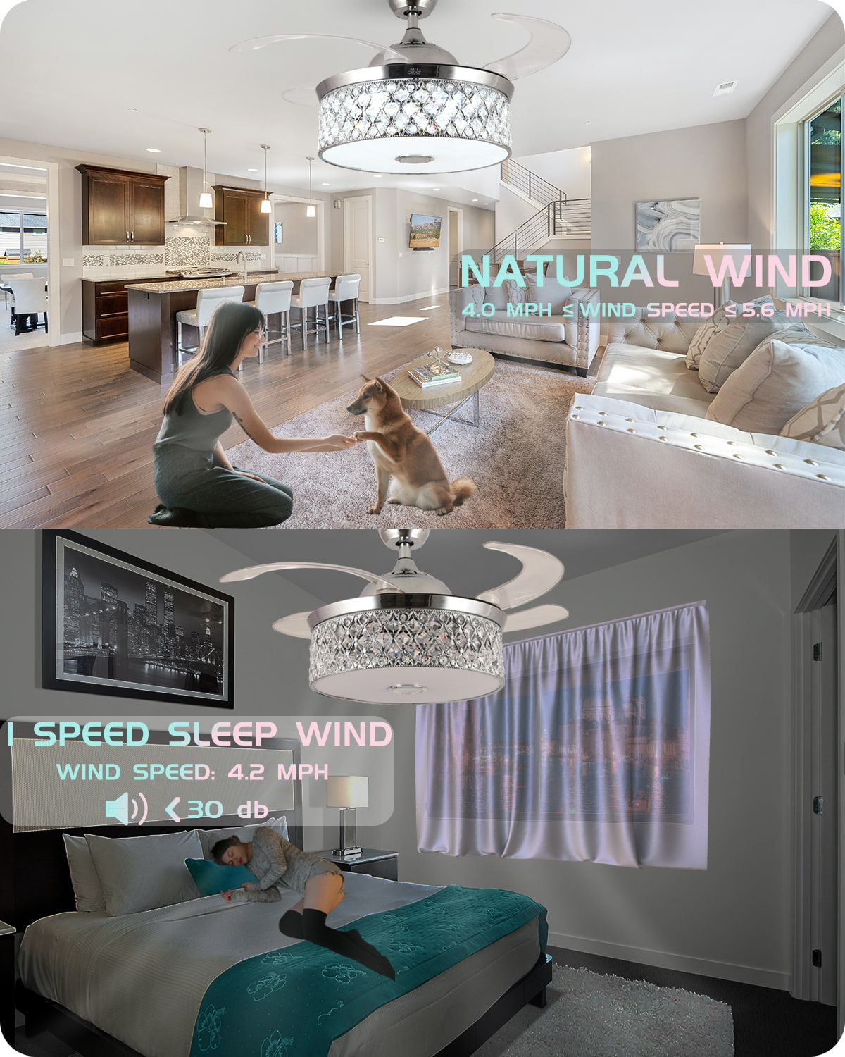 NUTCRUST Bluetooth Ceiling Fan with Light - Image 5