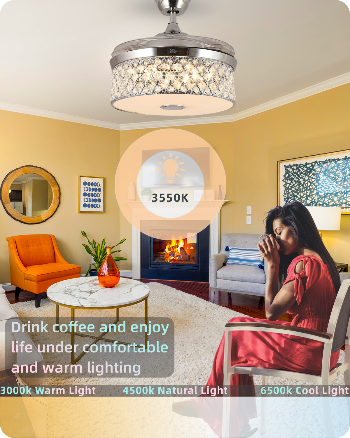 NUTCRUST Bluetooth Ceiling Fan with Light - Image 6
